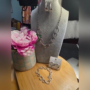 Silver Chain Jewelry Set